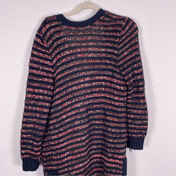 Meadow Rue | Anthropologie Red, Pink, & Navy Blue Knit Open Cardigan Sweater - Picture 5 of 8